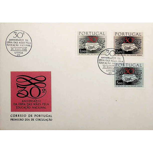 1968 FDC 30º Aniversário da Obra das Mães pela Educação Nacional 2