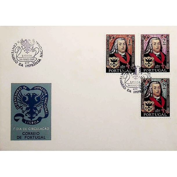 1969 FDC 2º Centenário da Imprensa Nacional