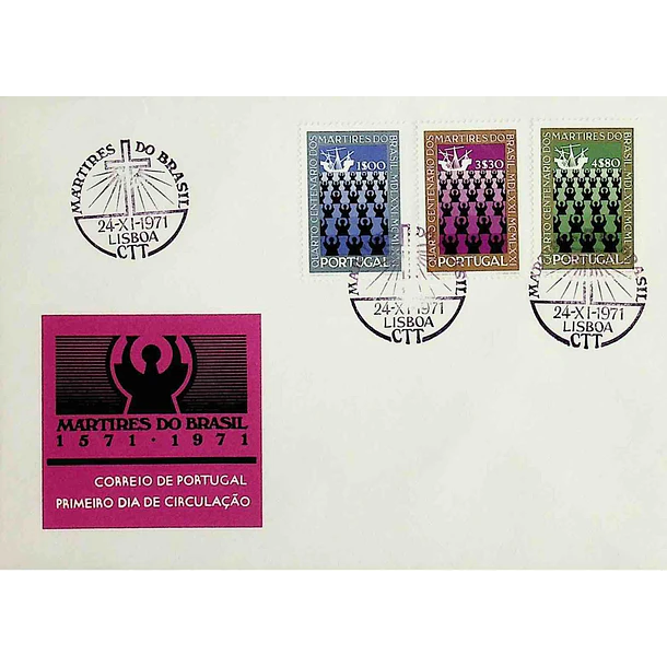 1971 FDC Mártires de Portugal no Brasil
