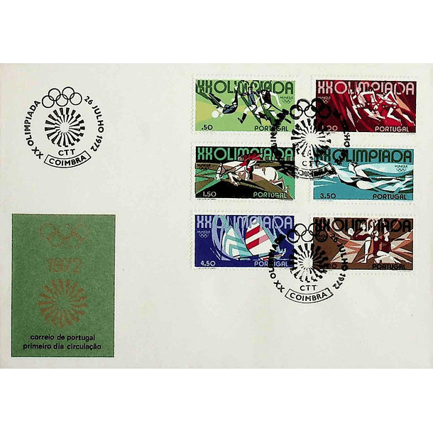 1972 FDC 20ª Olimpíada Moderna Munique