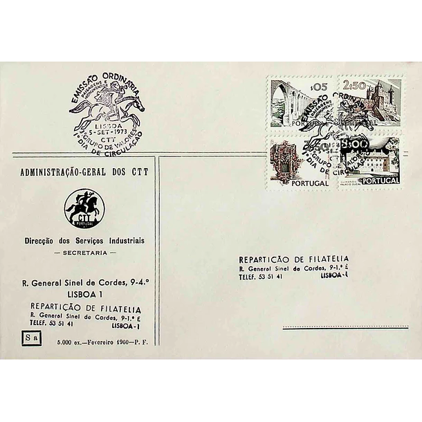 1973 FDC Emissão Base - Paisagens e Monumentos (3º Grupo de Valores)