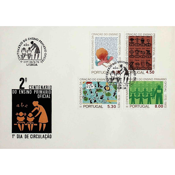 1973 FDC 2º Centenário do Ensino Primário Oficial