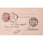 1901 Bilhete Postal Inteiro D. Carlos 25 r. Rosa enviado de Braga para Pádua 1