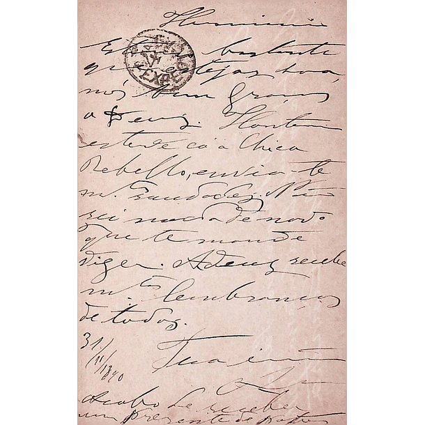 1890 Bilhete Postal Inteiro D. Luís I 10 r. Castanho escuro circulado em Lisboa