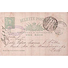 1902 Bilhete Postal Inteiro D. Carlos 15 r. Verde-azul escuro enviado de Parada de Gonta para o Porto 1