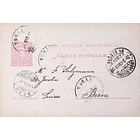 1902 Bilhete Postal Inteiro D. Carlos 25 r. Rosa enviado de Évora para Berna 1
