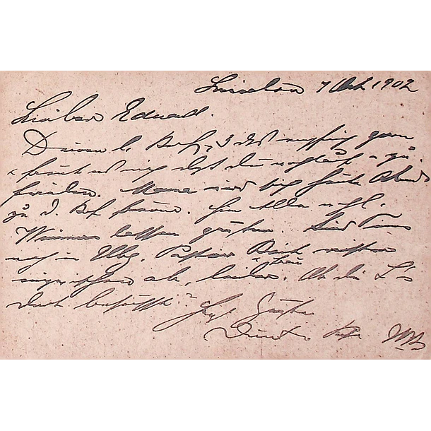 1902 Bilhete Postal Inteiro D. Carlos 25 r. Rosa enviado de Lisboa para Lubeck