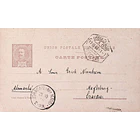 1902 Bilhete Postal Inteiro D. Carlos 30 r. Castanho enviado de Lisboa para Magdeburgo 1