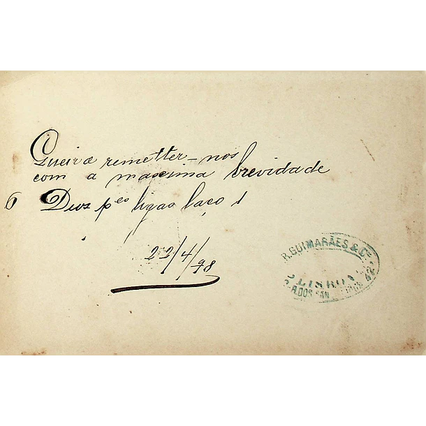 1898 Bilhete Postal Inteiro IV Centenário da Índia circulado em Lisboa 2
