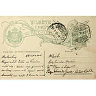 1908 Bilhete Postal Inteiro D. Carlos 10 r. Verde-azul escuro circulado em Lisboa 1