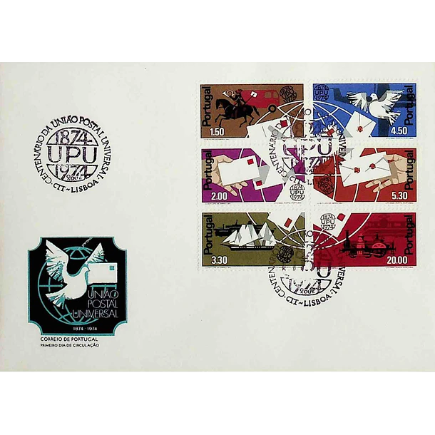 1974 FDC Centenário da União Postal Universal