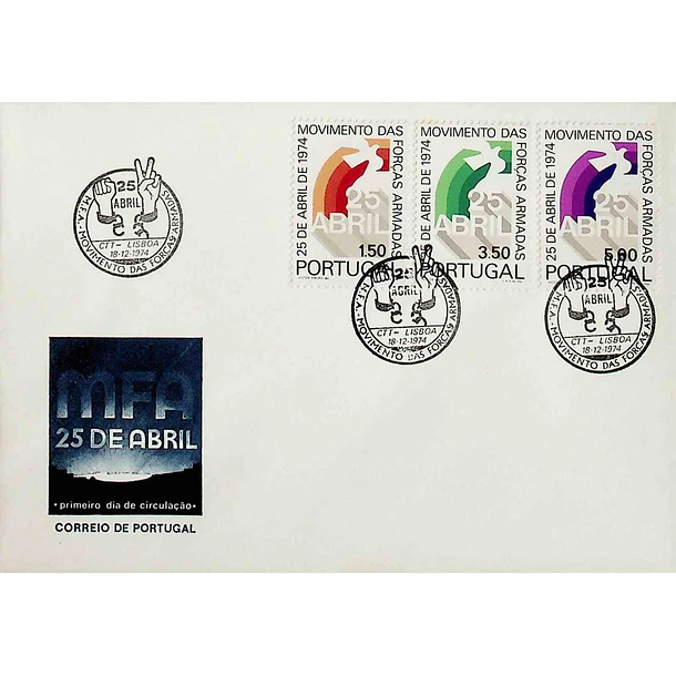 1974 FDC Movimento das Forças Armadas do 25 de Abril de 1974
