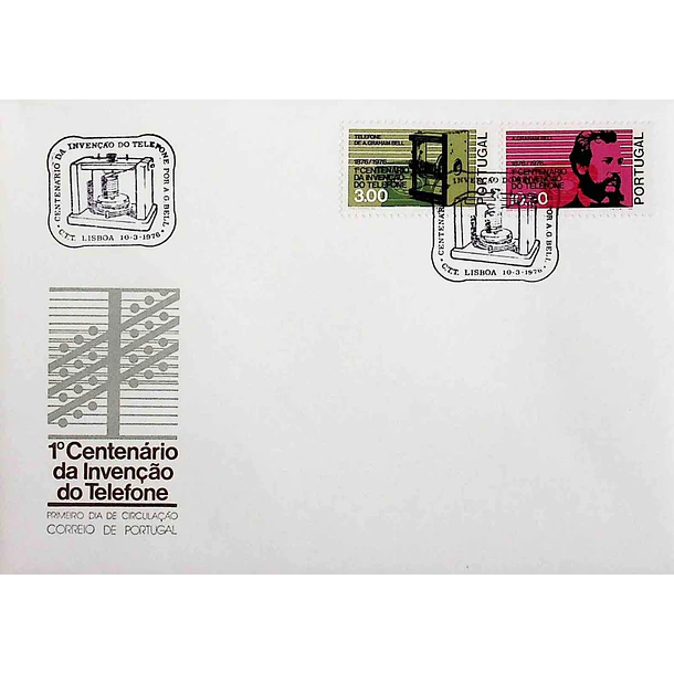 1976 FDC 1º Centenário da Invenção do Telefone por Alexandre Graham Bell (1847-1922)
