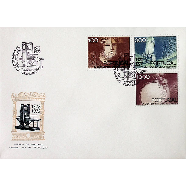 1972 FDC 4º Centenário da Publicação de «Os Lusíadas»