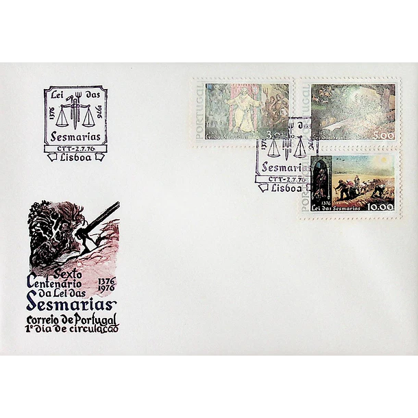 1976 FDC 6º Centenário da Lei das Sesmarias