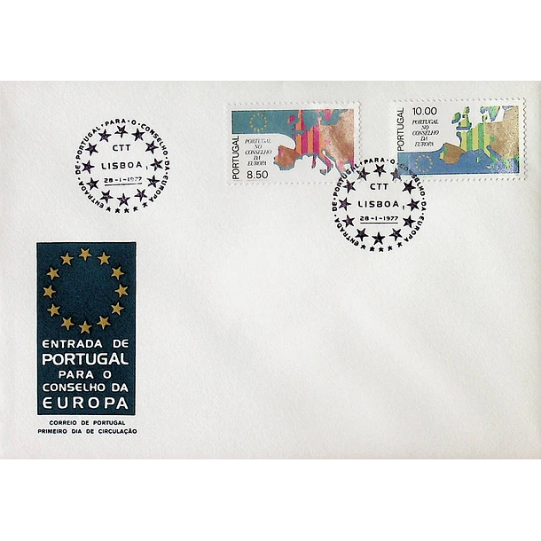 1977 FDC Entrada de Portugal para o Conselho da Europa