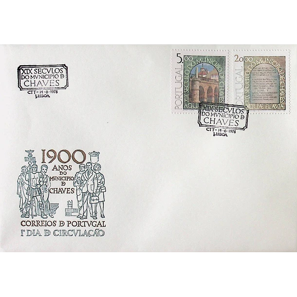 1978 FDC 19 Séculos do Município de Chaves (Acquae Flaviae)