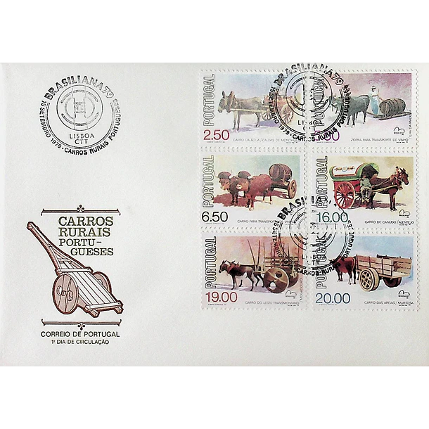 1979 FDC Carros Populares Portugueses. Brasiliana 79