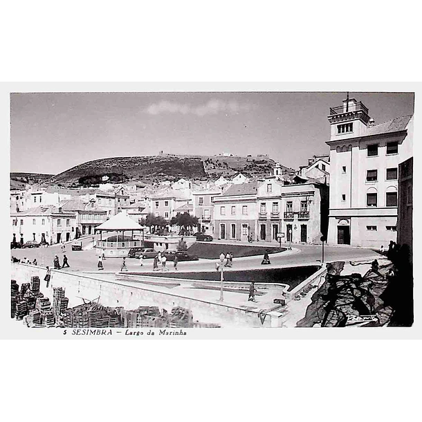1950's Bilhete Postal de Sesimbra. Largo da Marinha