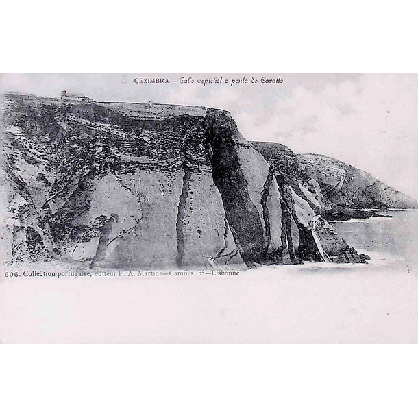 1903 Bilhete Postal de Sesimbra. Cabo Espichel e Ponta do Cavalo