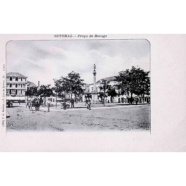 1902 Bilhete Postal de Setúbal. Praça do Bocage