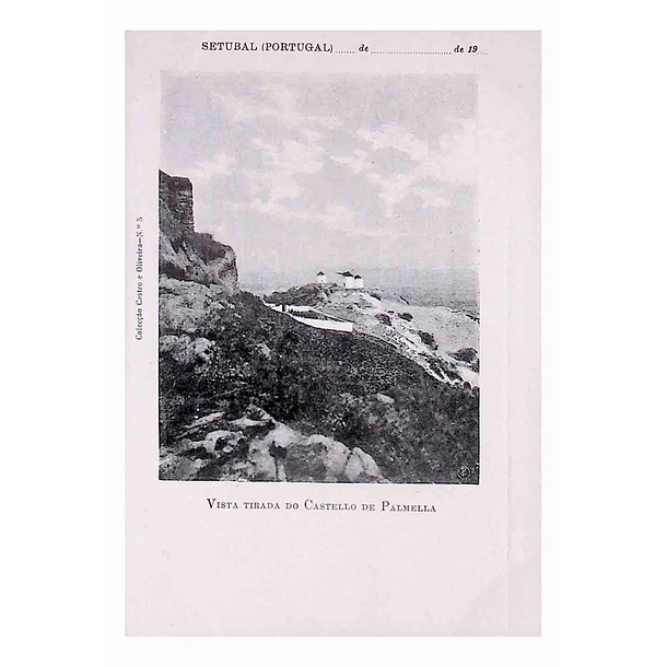 1906 Bilhete Postal de Setúbal. Vista tirada do Castelo de Palmela