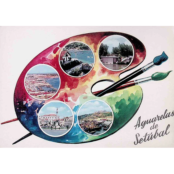 1960's Bilhete Postal de Setúbal. Aguarelas de Setúbal