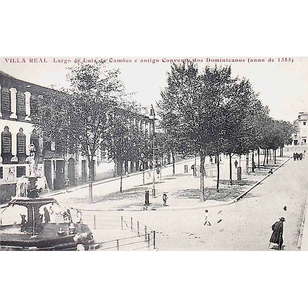 1900's Bilhete Postal de Vila Real. Largo de Luís de Camões