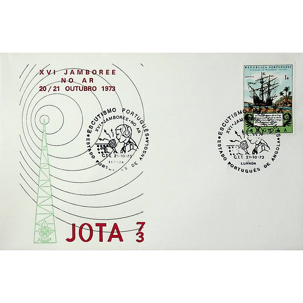 1973 Carimbo Comemorativo do 16º Jamboree no Ar do Escutismo Português 3