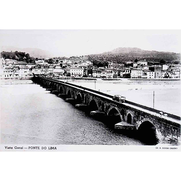 1940's Bilhete Postal de Ponte de Lima. Vista Geral