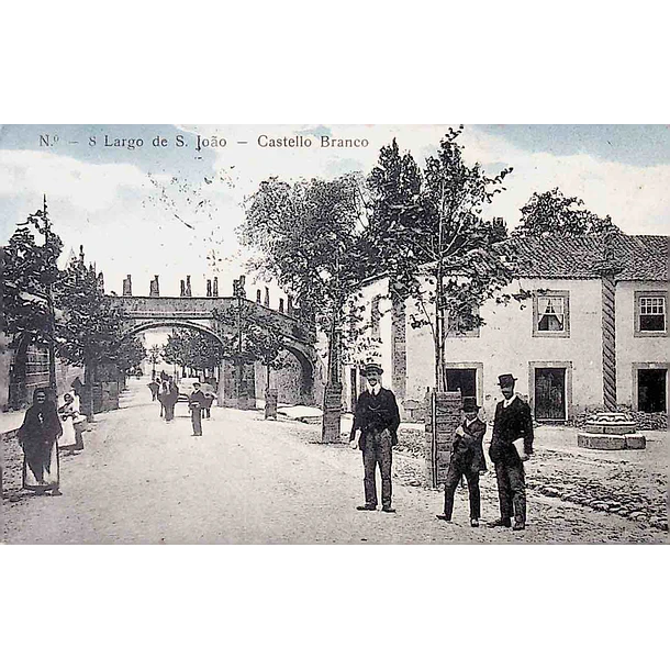 1913 Bilhete Postal de Castelo Branco. Largo de São João