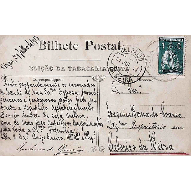 1910's Bilhete Postal de Viseu. Sé e Liceu
