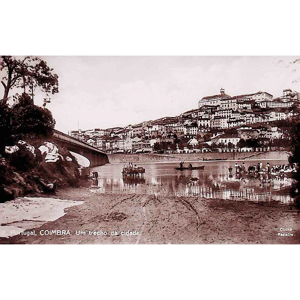 1930's Bilhete Postal de Coimbra. Um trecho da cidade