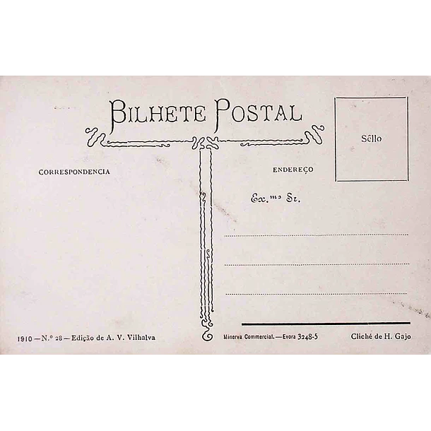 1910 Bilhete Postal de Évora. Vista Parcial. Bairro de S. Mamede