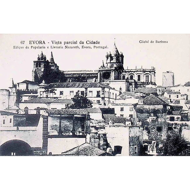 1920's Bilhete Postal de Évora. Vista Parcial da Cidade
