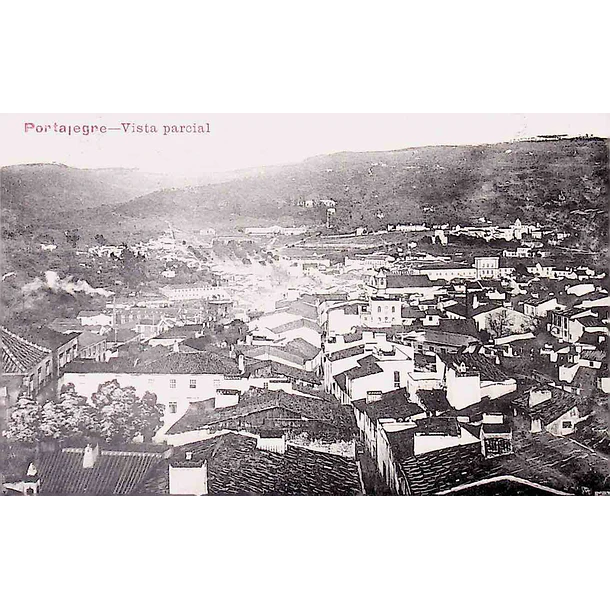 1914 Bilhete Postal de Portalegre. Vista Parcial