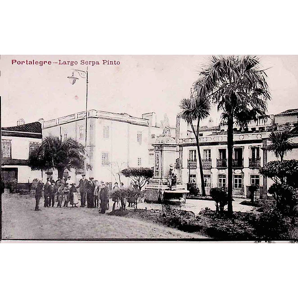 1914 Bilhete Postal de Portalegre. Largo Serpa Pinto