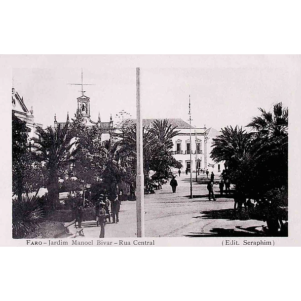 1920's Bilhete Postal de Faro. Jardim Manuel Bívar