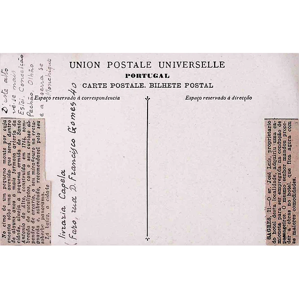 1904 Bilhete Postal de Faro. Sé