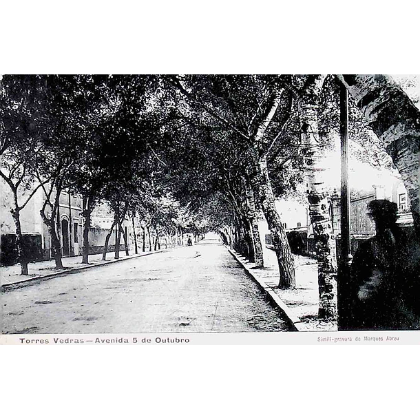 1910's Bilhete Postal de Torres Vedras. Avenida 5 de Outubro