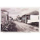 1925 Bilhete Postal da Praia de Santa Cruz. Entrada da Povoação 1