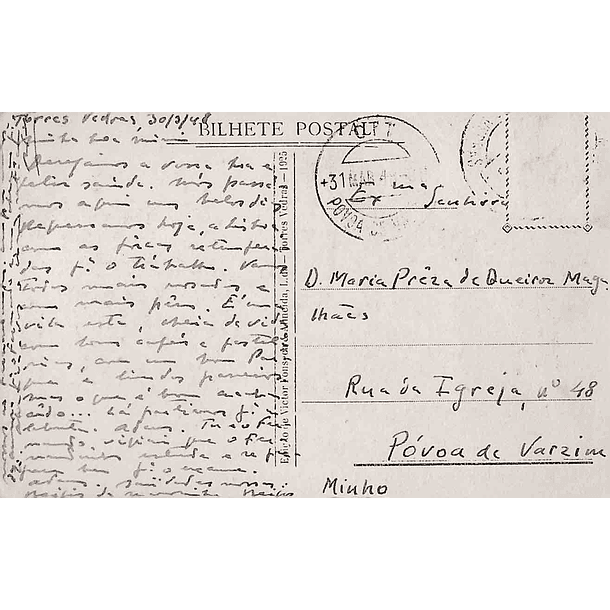 1925 Bilhete Postal de Torres Vedras. Entrada Principal da Quinta das Lapas 2