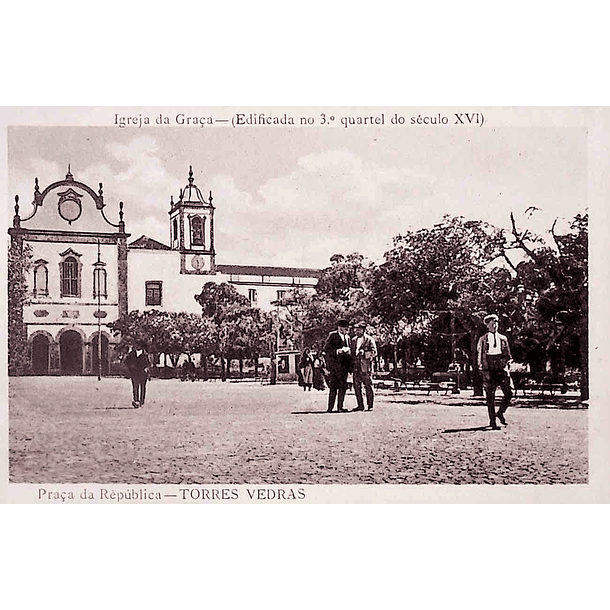 1925 Bilhete Postal de Torres Vedras. Praça da República