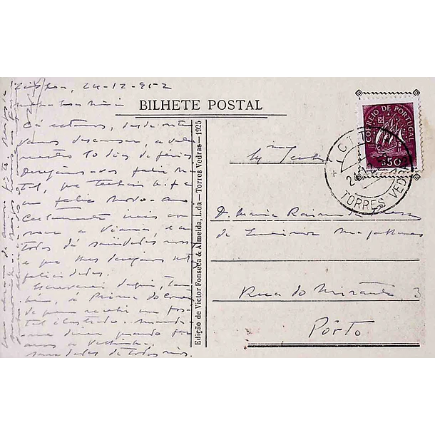 1925 Bilhete Postal de Torres Vedras. Chafariz dos Canos