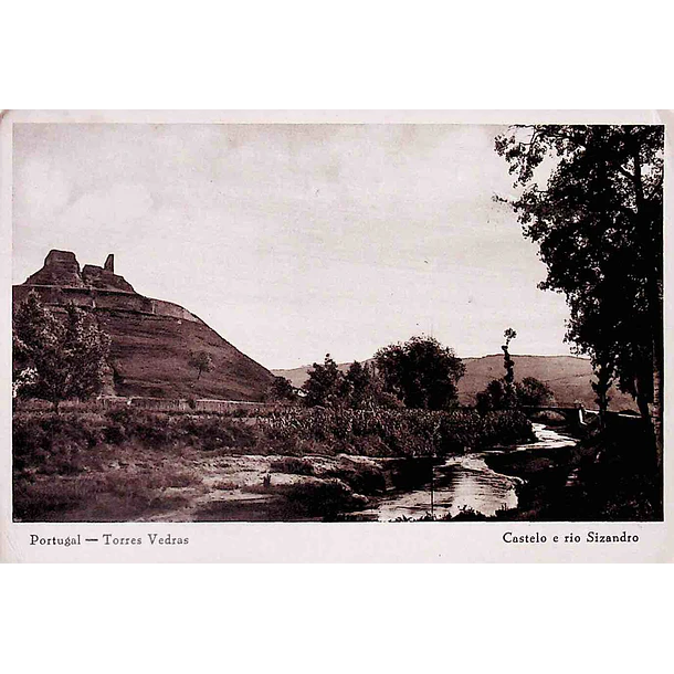 1940's Bilhete Postal de Torres Vedras. Castelo e Rio Sizandro 1