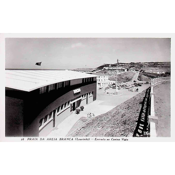 1950's Bilhete Postal da Praia da Areia Branca. Entrada do Casino Vigia