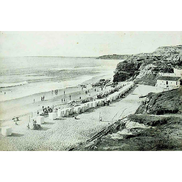 1950's Bilhete Postal da Praia da Areia Branca. Vista Parcial