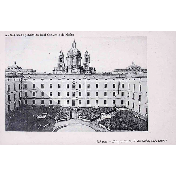 1903 Bilhete Postal de Mafra. As Traseiras e o Jardim do Convento