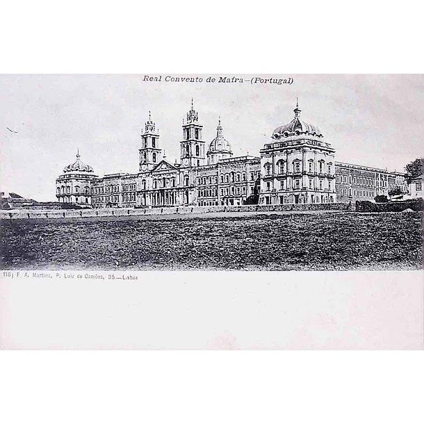 1902 Bilhete Postal de Mafra. Real Convento de Mafra