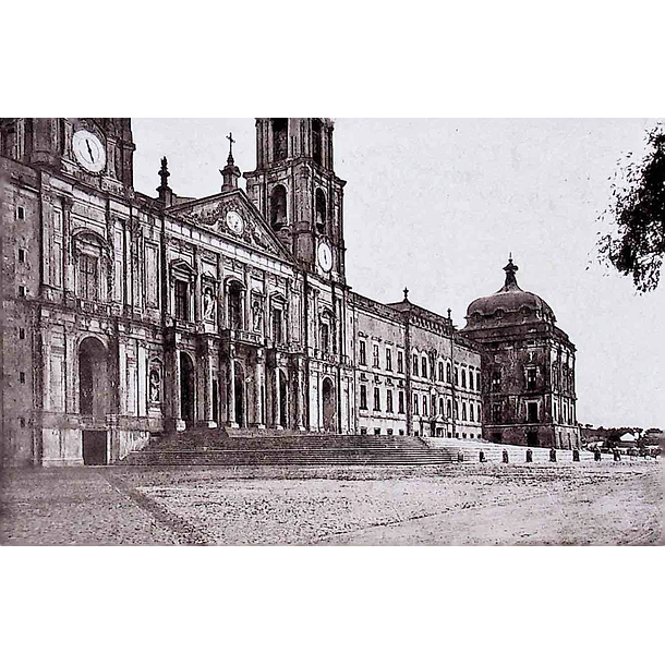 1930's Bilhete Postal de Mafra. Fachada da Basílica